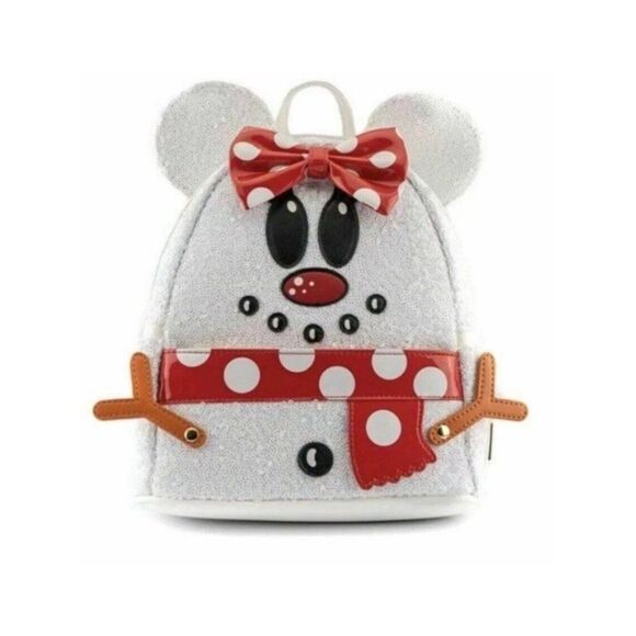 Loungefly Disney Snowman Minnie Mouse Sequin Cosplay Mini Backpack NWT main image 5